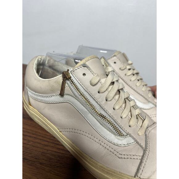 Vans Old Skool Pink Leather Zipper Office Sneakers Women's 10/Men's 8.5 Barbie - Picture 2 of 10